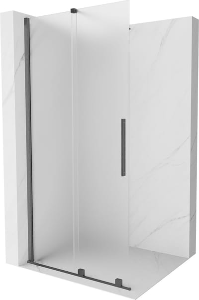 Mexen Velar douchewand schuifbaar Walk-in 75 x 200 , ijsvorming 8 mm, geborsteld geweergrijs - 871-075-000-33-66