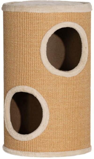 Merax Krabton – 60 cm Krabpaal met Sisal en Pluche – Ruime Krabton voor Katten – Bruin Beige – Ø35 x 60 cm