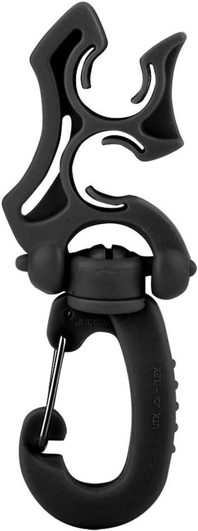 Hoesklem voor Scuba Regulator van Roestvrij Staal, Duikaccessoire voor BCD en Snorkelen, Dubbele Slanghouder met Bevestigingshaak