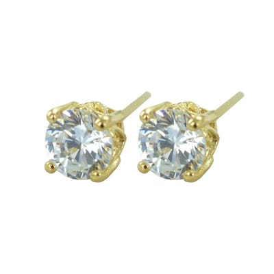 New Bling 9NBSAM-G190044 Gouden Oorknopjes - Dames - Zirkonia - Fantasie Zetting - 5 mm - 14 Karaat - Goud