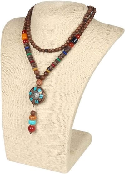 Sieraden Display - Hanger Standbeeld - Juwelen Presenteren - Elegante Bustestijl - H36 x B23CM - Beige