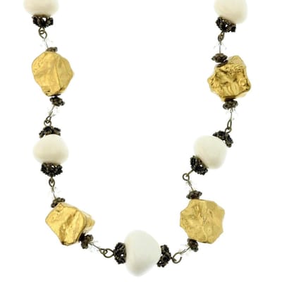 Behave - Lange ketting met goudkleurige stenen kralen - Trendy en verfijnd