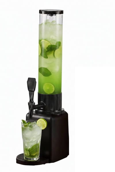 Cheffinger Drankdispenser met IJsblokjesreservoir en Tapkraan - 1,5L - Voor Frisdrank, Water, Sap en Cocktails - Perfect voor Feestjes en BBQ’s