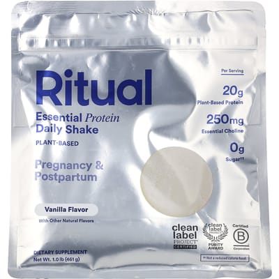 Ritual, Essentiële Eiwit Dagelijkse Shake, Supplement voor Zwangerschap & Postpartum, Vanille, 1 lb (461 g)
