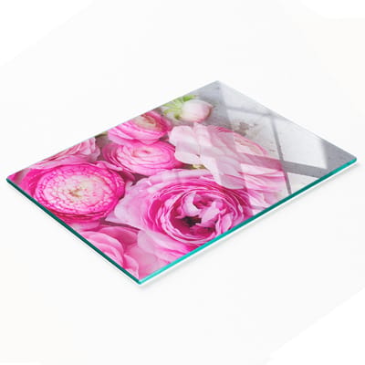 Multifunctionele decoratieve snijplank voor de keuken met geharde wilde rozen, 80x52 cm