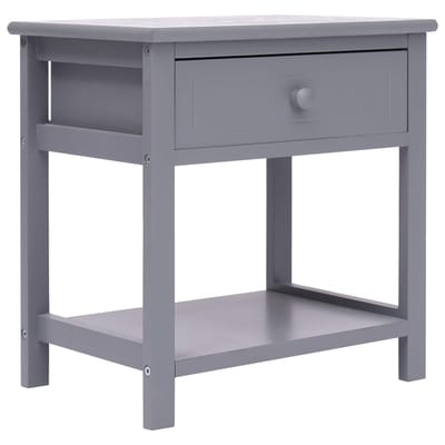 vidaXL - Nachtkastje - 40x29x42 - cm - paulowniahout - grijs