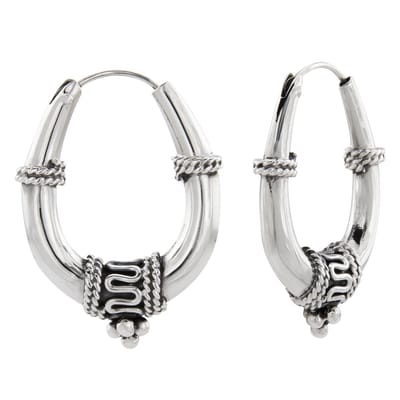 WeLoveSilver - zilveren oorringen - Bali stijl - 925 zilver - bolletjes