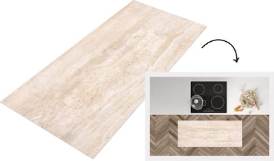Keukenloper - Loper keuken - Marmer - Stenen - Zand - Textuur - 120x50 cm - Keukenloper vinyl