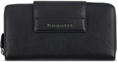 Bugatti Nome Portemonnee RFID-bescherming Leer 19 cm - Dames - Horizontaal - schwarz