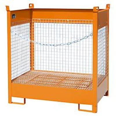 Stapelpallet voor vaten Bauer FSP-2 D, gaaswanden, voor 2 x 200 l vaten, oranje