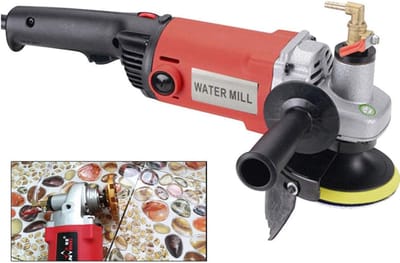Natte Polijstmachine - Steenmolen Elektrisch - Natte Steen Bewerking - Variabele Snelheid 8100 RPM - 1400 Watt Vermogen - Rood Zwart