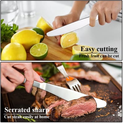 Dailygoods- Tafelmes 12-delig - Roestvrijstalen Steakmessen - Vaatwasserbestendig - Botermessen - Klassiek Ontwerp - Hoogglans Gepolijst - Steakmes