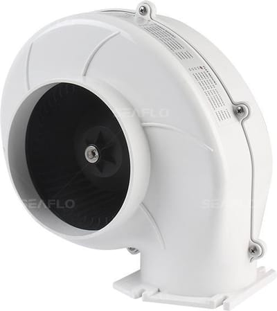 Heavy duty, flens montage Bilge ventilator/luchtververser, 24V, 550 m3/uur (Ø 150 mm)