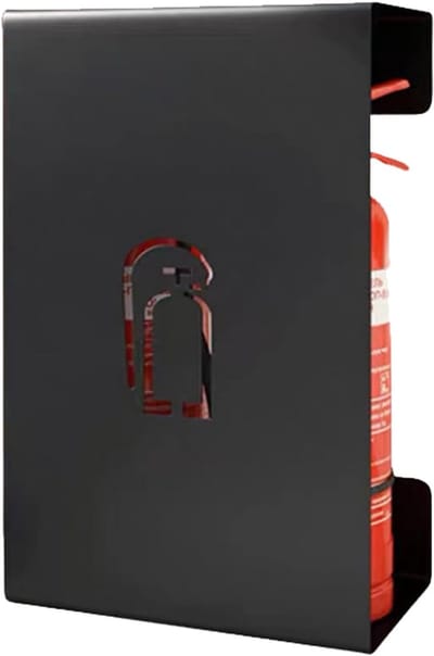 Brandblusser Houder - Veiligheidsdisplay - Ruimte Organiseren - Robuuste Constructie - 55x35x22 cm - Zwart