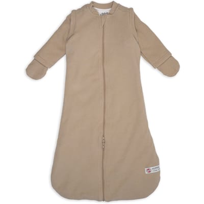 Lodger Hopper - Newborn slaapzak met afritsbare mouwen - 62cm - 3.3 TOG - Autostoel - Beige - Slaapzak Baby Winter