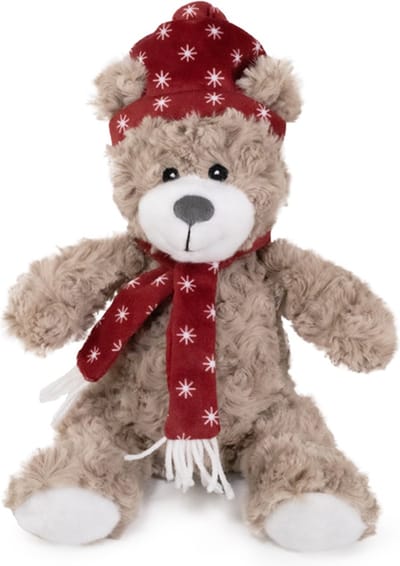 Cupid & Comet Brie Beer Met Muts En Sjaal Rood