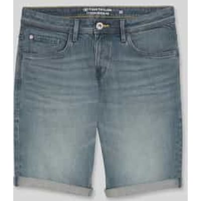 regular fit jeans bermuda van katoenmix