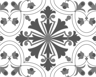 10 tegelstickers Portugees motief 20x25cm antraciet - backsplash - peel and stick - plakfolie - tegelstickers Portugal - badkamermuur, keukenmuur, toiletmuur - zelfklevend - rechthoekig - langwerpig