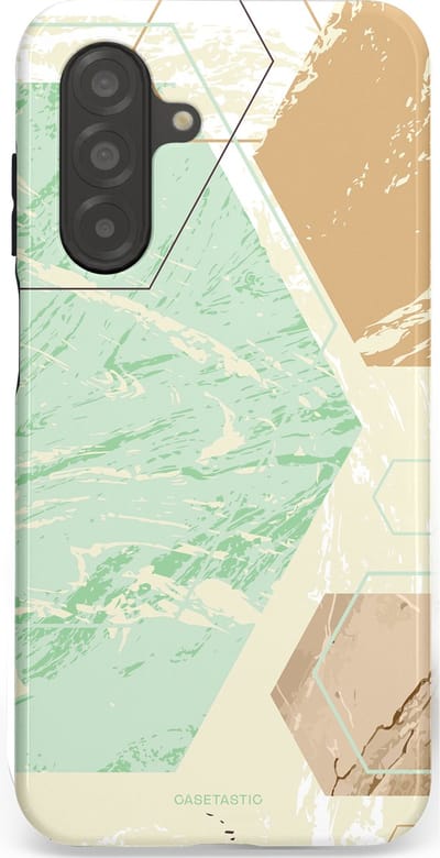 Casetastic hoesje geschikt voor Samsung Galaxy A26 - Dubbellaagse bescherming - Vlaklicht - Fashion Case - Crème Mintgroen Wit Lichtgrijs
