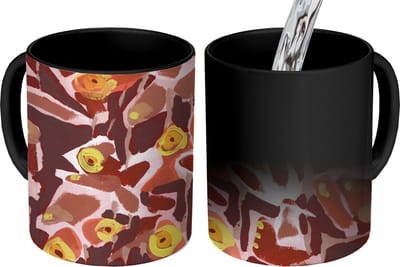 Magische Mok - Foto op Warmte Mokken - Koffiemok - Bruin - Retro - Vlinders - Dieren - Hippie - Magic Mok - Beker - 350 ML - Theemok