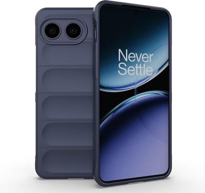 Exobox Geschikt voor Oneplus Nord 4 - Schokbestendig - airbag ontwerp rubber Back Cover Hoesje - Blauw