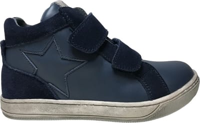 Naturino - Clay Star - mt 25 - 2 velcro's ster lederen hoge sneakers - blauw