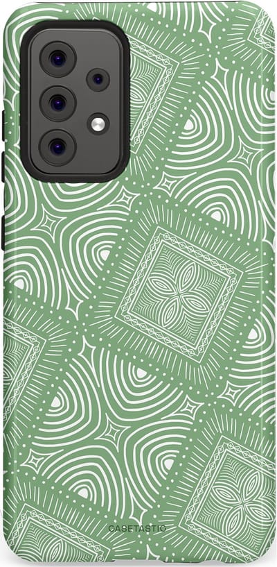 Casetastic Hoesje Geschikt voor Samsung A52 (4G/5G/s) - Stijlvolle Beschermende Duo-layer Case - Groene Mandala