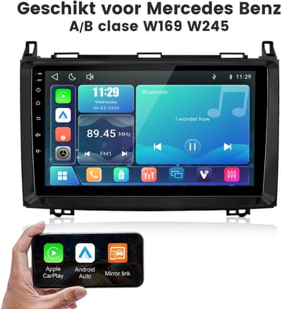 Junsun lINUX Draadloos Carplay & Andriod Auto Geschikt voor Mercedes Benz A/B-Klasse W169 W245 W639 - 9 Inch TouchScreen - Bluetooth - GPS - WiFi -FM - RDS- Airplay - Stuurwiel Bediening - DSP