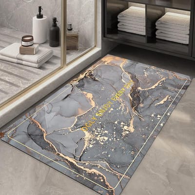 Diatomeeënaarde Vloermat Licht Luxe Lucht Badkamer Antislip Mat Marmer Absorberende Badkamer Vloermat 50 * 80Cm