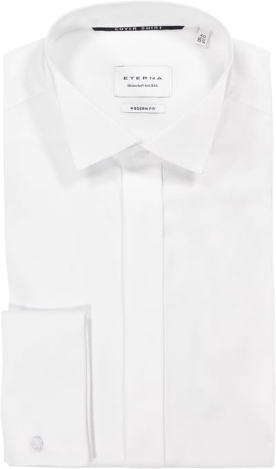 ETERNA modern fit overhemd - dubbele manchet - niet doorschijnend twill heren overhemd - wit - Strijkvrij - Boordmaat: 46 (EU maat: XXL)