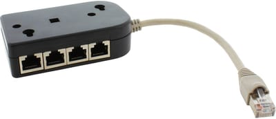 InLine® ISDN verdeler, 8x female RJ45, 15cm kabel, met afsluitweerstanden