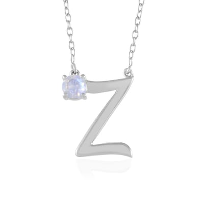 Cavill - Zilveren Halsketting 925 Sterling Zilver - Regenboog Maansteen 0 376 ct Rond 5 mm - Verstelbaar 40-50 cm - Elegant