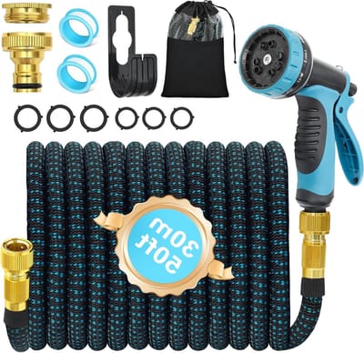 Flexibele Tuinslang - Rekbare Slang - Tuin Besproeien - 10 Functies Mondstuk - 30 meter - Blauw