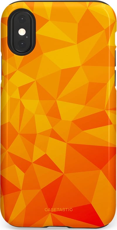 Casetastic Hoesje Geschikt voor Apple iPhone X/Xs - Stijlvolle Beschermende Duo-layer Case - Citrus Polygoon