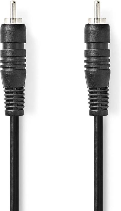 Nedis Digitale Audiokabel - RCA Male - RCA Male - Vernikkeld - 2.00 m - Rond - PVC - Zwart - Doos