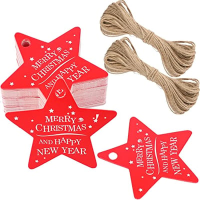 Kerst Hanger Ster - 100 Stuks Cadeaulabels 6 cm voor Kerstmis