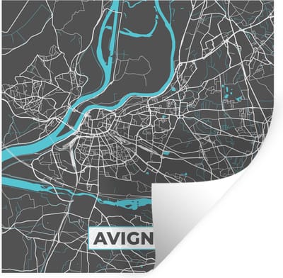 Muurstickers - Sticker Folie - Avignon - Frankrijk - Stadskaart - Kaart - Plattegrond - 100x100 cm - Plakfolie - Muurstickers Kinderkamer - Zelfklevend Behang XXL - Zelfklevend behangpapier - Stickerfolie