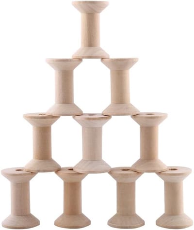 Set van 10 Houten Lege Spoelen voor Draad en Touw - Eco-vriendelijk, Duurzaam en Handig voor Organisatie