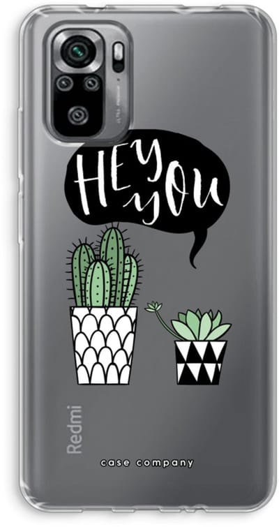 Case Company® - Hoesje geschikt voor Xiaomi Redmi Note 10S hoesje - Hey you cactus - Soft Cover Telefoonhoesje - Bescherming aan alle Kanten en Schermrand
