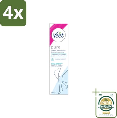 Veet Minima - Ontharingscrème - Gevoelige Huid - Frisse parfum - 200ml - Voordeelverpakking - 4 stuks - Gevoelige huid - Ontharen