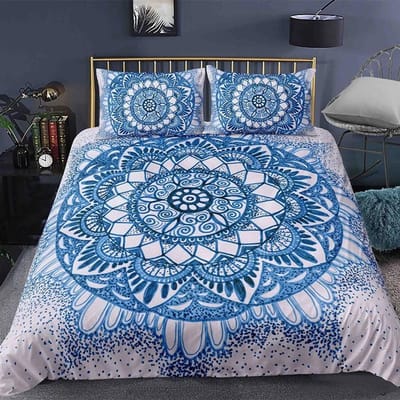 Boheemse 2/3-delige Boho Mandala Beddengoedset Twin Queen King Size Dekbed Dekbedovertrek en Kussensloop Zacht Beddengoed 70x133cm 2pcs