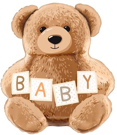 Folieballon Beertje - Baby Geboorte - 61 cm - Helium- en Luchtvulling