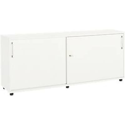 Schäfer Shop Select aanbouwkast met schuifdeuren, van hout, 2 legborden, B 1600 mm x D 421 x H 750 mm, wit