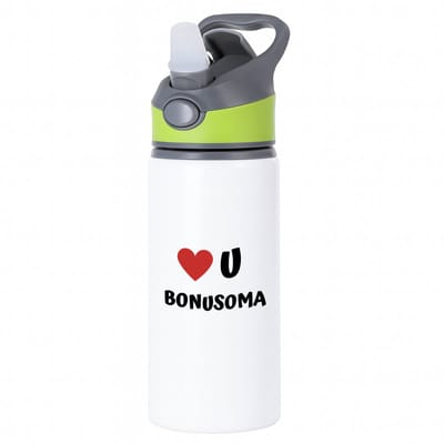 Hacebo® - love u bonusoma waterfles met rietje groen - Oma - de liefste oma - verjaardag - cadeautje voor oma - oma artikelen - kado - geschenk - water fles - 650ML