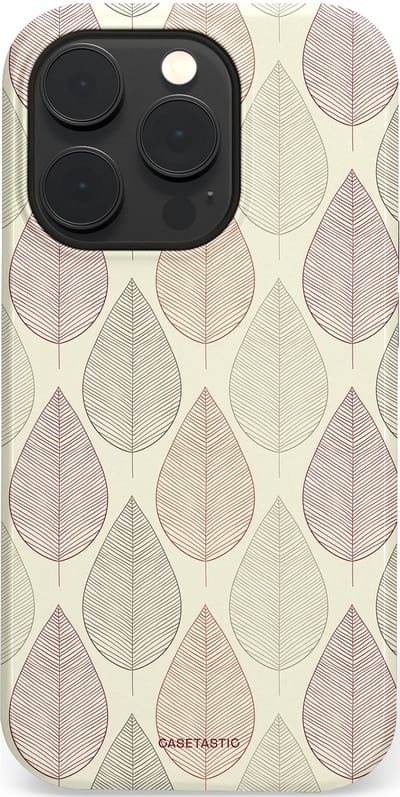Casetastic hoesje geschikt voor Apple iPhone 14 Pro - MagSafe - Dubbellaagse bescherming - Botanisch retro bladeren dans - Fashion Case - Crème