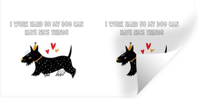 Muurstickers - Sticker Folie - Quotes - Spreuken - I work hard so my dog can have nice things - Hond - 40x20 cm - Plakfolie - Muurstickers Kinderkamer - Zelfklevend Behang - Zelfklevend behangpapier - Stickerfolie