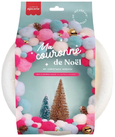 La Petite Epicerie Kit My Christmas Wreath / MIJN Kerstkrans “POP” Kerstkrans / Deurkrans 25cm |Kerstdecoratie |Creatieve | Hobbyset | kinderen en volwassenen | beginnersvriendelijk