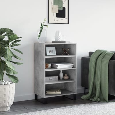 vidaXL - Hoge - kast - 57x35x90 - cm - bewerkt - hout - betongrijs