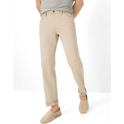 BRAX Heren Chino Broek regular/straight Beige 42W / 32L Volwassenen