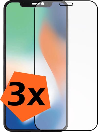 Screenprotector - 3 Stuks - Geschikt voor Apple iPhone X - Full Cover - Gehard Glas - Beschermglas - Tempered Glass - Screen Protector